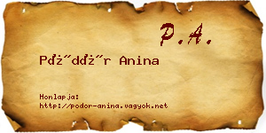 Pödör Anina névjegykártya